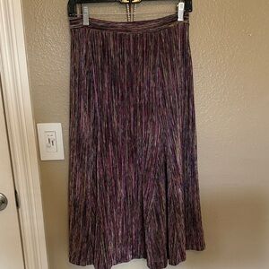 Maeve Purple Multi-Stripe Pleated Maxi Skirt